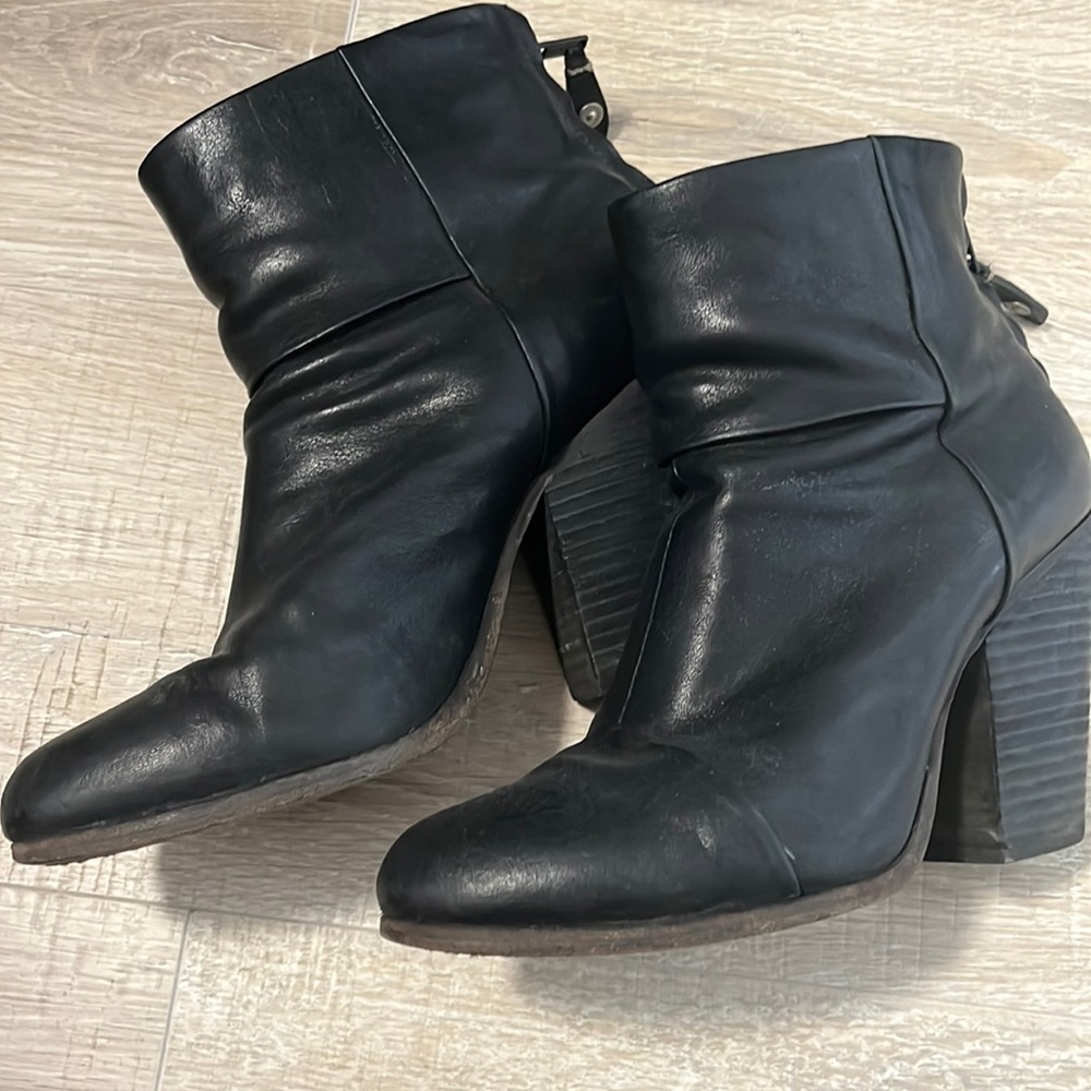 Rag and Bone black leather booties